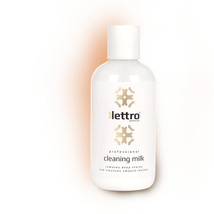 Profesjonalne Mleczko do gruntownego czyszczenia skóry gładkiej, bufflo, skóry antycznej, wycieranej oraz eko-skóry Cleaning Milk Lettro dostępne w sklepie szewskim online Kacperek pielegnacjaobuwia.pl