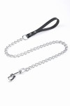 Smycz Łańcuchowa 100cm/14mm łańcuch Chrom rączka Skóra