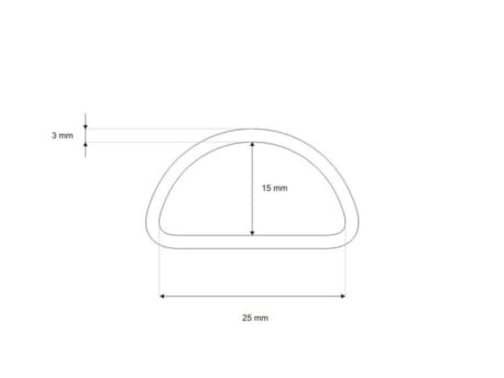 Półkole kaletnicze 25/15/3 metalowe Czarny mat 10szt