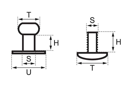 Knopik ćwiek nit 6mm Ozdoba - 5 sztuk