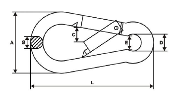 Karabinek do Lin Strażacki Karabińczyk nierdzewny 4x40mm INOX