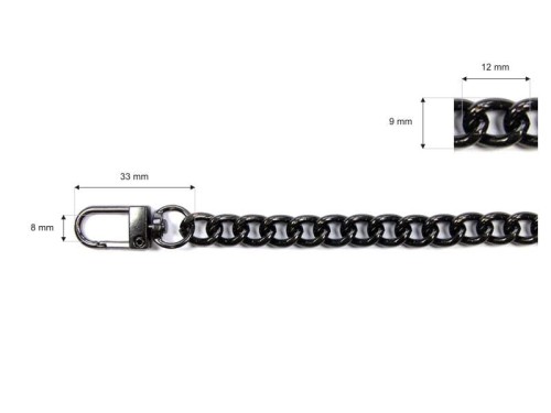 Łańcuszek do Torebki Dewizka 60cm Ciemny Nikiel