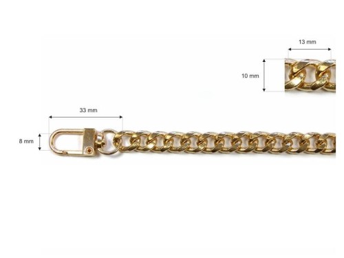 Łańcuszek do Torebki Dewizka 40cm Złoty