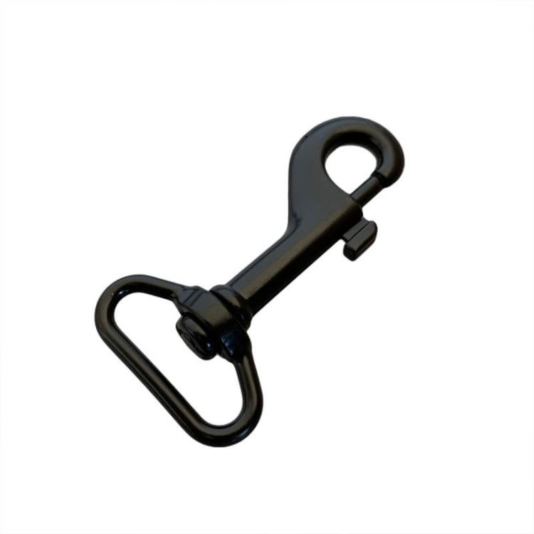 Karabinek 25x64mm karabińczyk Czarny Półmat Nierdzewny