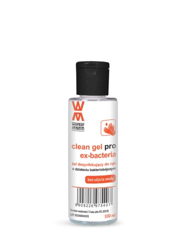 Żel Antybakteryjny do rąk 100ml Clean Gel Pro Worker