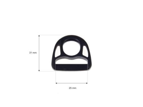 Półkole plastikowe 25x31mm Czarne 20szt