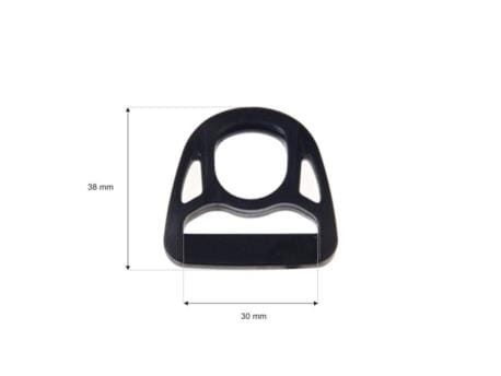 Półkole plastikowe 30x38mm Czarne 20szt