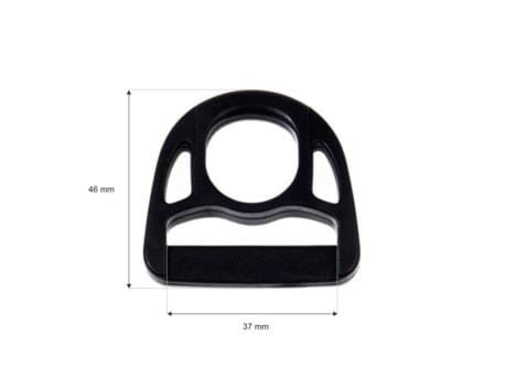 Półkole plastikowe 38x46mm Czarne 20szt