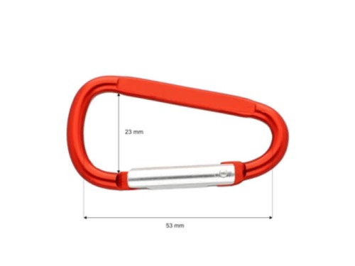Szekla karabinek 53x23mm Czerwony 5szt