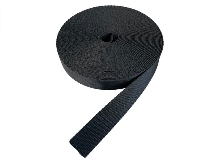 Taśma nośna 25mm/1,5mm PoliEstrowa Czarna 1T 5m