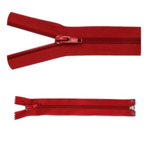 Zamek błyskawiczny #5 Rozdzielczy 25cm Czerwień 5szt