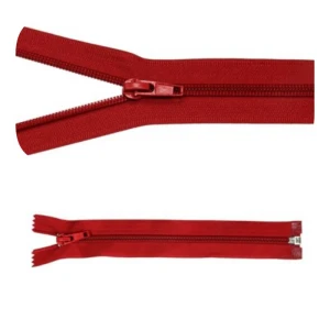 Zamek błyskawiczny #5 Rozdzielczy 40cm Czerwień 5szt