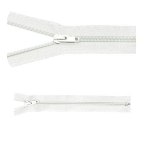 Zamek błyskawiczny #5 Rozdzielczy 55cm Biały 5szt