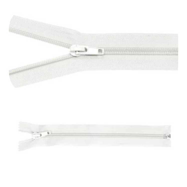 Zamek błyskawiczny #5 Rozdzielczy 40cm Biały 5szt