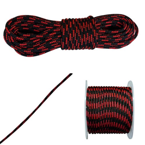 Lina Polipropylenowa Rdzeń 10mm Czarno/Czerwona 5m