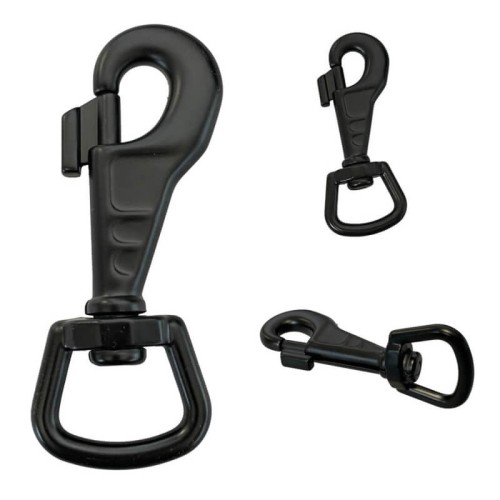 Karabinek 23x85mm karabińczyk zapięcie CZARNY