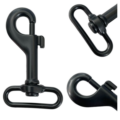 Karabinek 30x65mm karabińczyk Czarny Półmat Nierdzewny