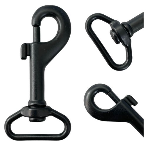 Karabinek 25x64mm karabińczyk Czarny Półmat Nierdzewny