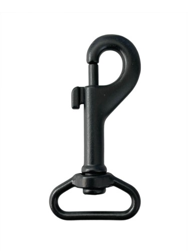 Karabinek 25x64mm karabińczyk Czarny Półmat Nierdzewny