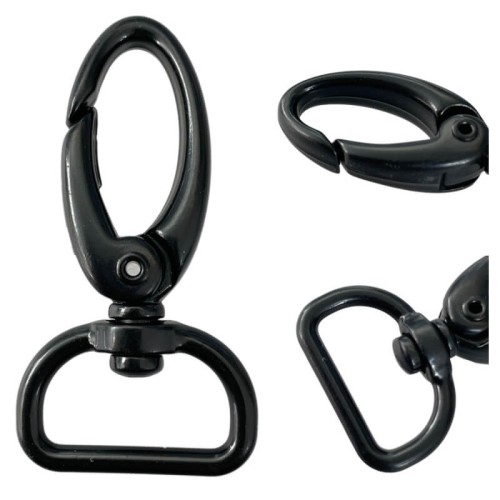 Karabinek 20x50mm karabińczyk Czarny Półmat Nierdzewny