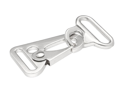 Karabinek metalowy plus uchwyt 24x64mm Srebrny