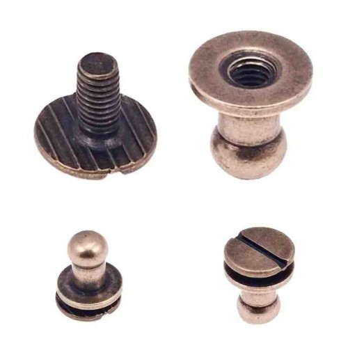 Śrubka Kulka Knopik Nit 5/4/8 mm Stare Złoto 5szt