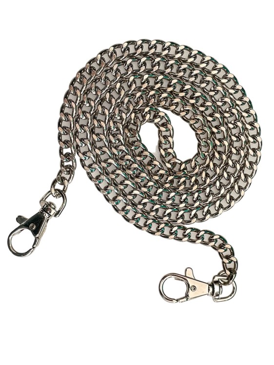 Łańcuszek do Torebki z karabinkami 102cm Srebrny