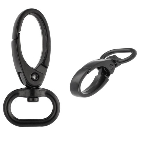 Karabinek karabińczyk 16x47mm Czarny MAT 5szt