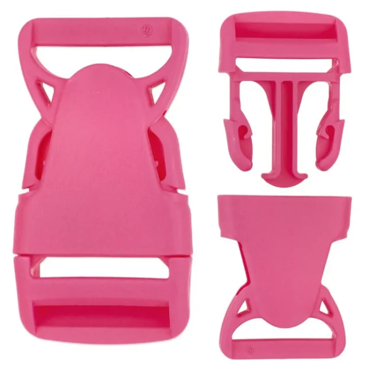 Klamra Plastikowa 30mm Zapięcie Zatrzask RÓŻ 5szt