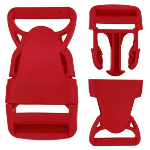 Klamra Plastikowa 30mm Zapięcie Zatrzask CZERWONA 5szt