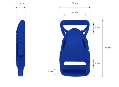 Klamra Plastikowa 30mm Zapięcie Zatrzask NIEBIESKA 5szt