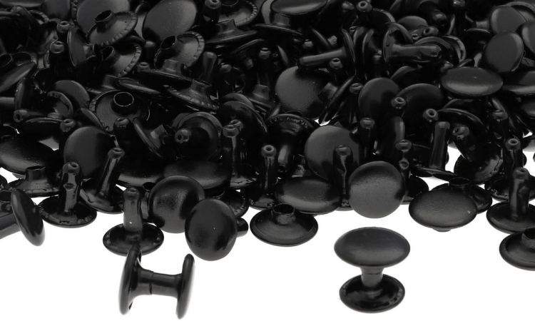 Nity dwustronne 10x9mm Krawieckie Czarny Mat 100szt