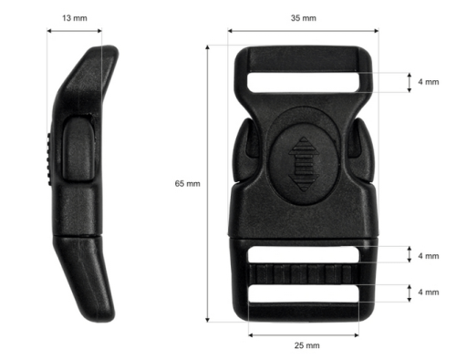Klamra 25mm Plastik 3pkt 5szt