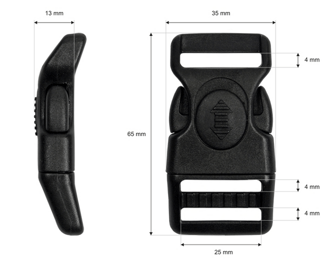Klamra 25mm Plastik 3pkt 5szt