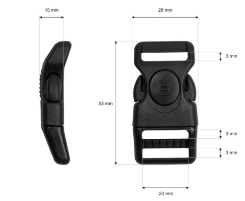 Klamra 20mm Plastik 3pkt 5szt