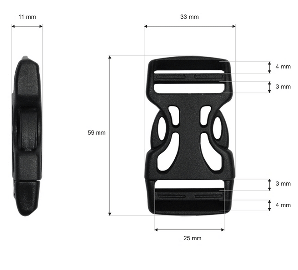 Klamra plastikowa 25x59mm Zapięcie Zatrzask 5szt