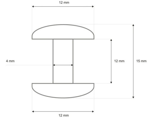 Nity dwustronne Do zaklepania 12x15mm 50szt C.Nikiel