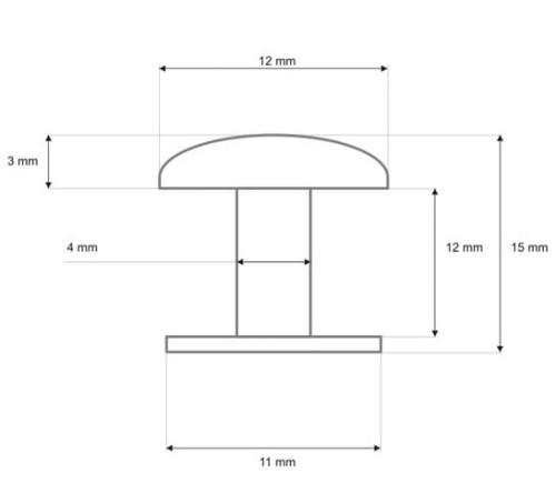 Nit kaletniczy 12x15mm ciemny nikiel 50szt