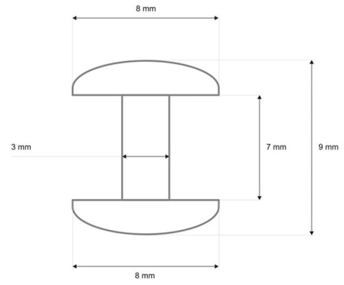 Nity 8x3x9mm LUX kaletnicze St.Złoto 100szt