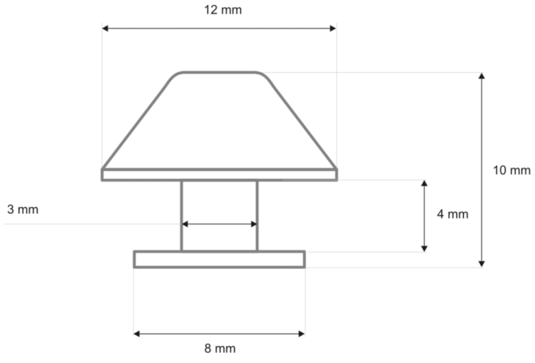 Nity ozdobne Ćwieki 12x8x10 mm TRAPEZ 50szt Srebrny