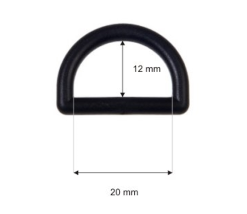 Półkole Półkółko plastikowe 20mm Czarne 50szt