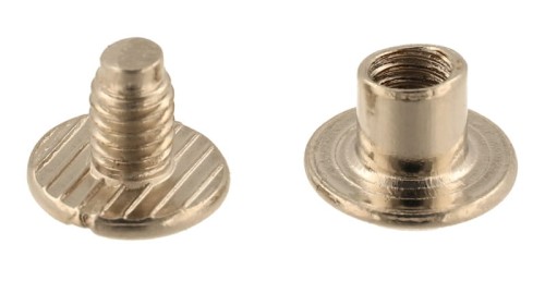 Nity skręcane Nit Śrubka 5mm Srebrny płaski 5szt