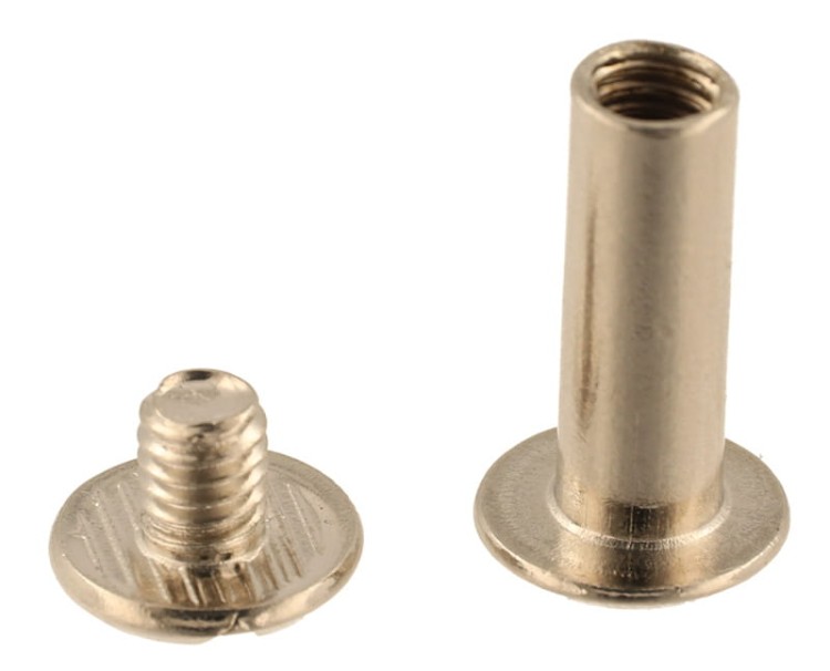 Nity skręcane Nit Śrubka 10mm Srebrny płaski 5szt