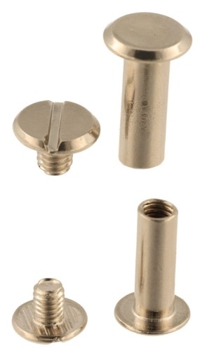 Nity skręcane Nit Śrubka 20mm Srebrny płaski 5szt