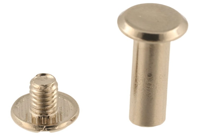 Nity skręcane Nit Śrubka 20mm Srebrny płaski 5szt