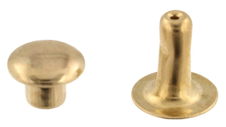 Nit kaletniczy N6 11,1x11,1mm Nity  50szt - złote