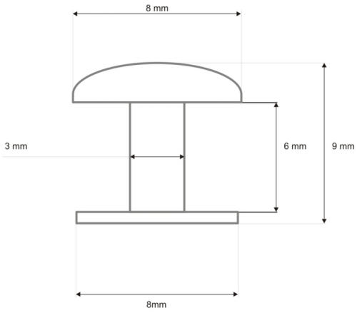 Nit 8x9mm kaletniczy Czarny nikiel 100szt