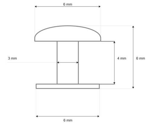 Nit kaletniczy 6x6mm Nikiel 1000szt