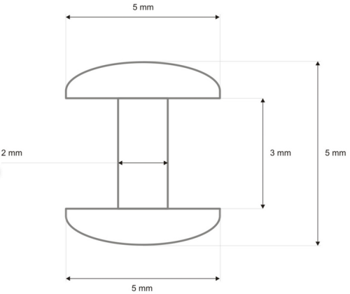 Nit kaletniczy 5x5mm Lux Nikiel 1000szt