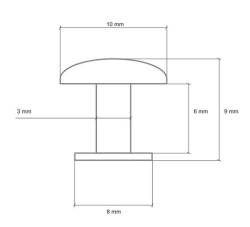 Nity kaletnicze 10x9mm Nierdzewne 50szt